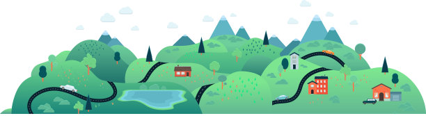 乡村景观路径树山图片下载