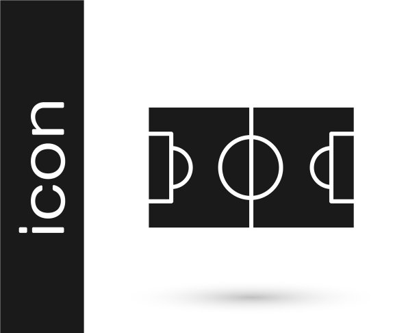 灰色足球或足球场图标孤立上图片下载