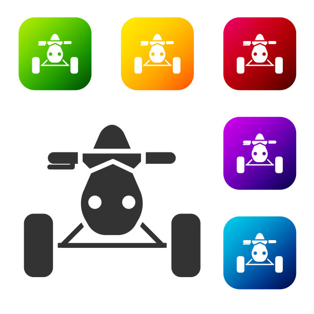 黑色所有地形车辆或atv摩托车图标图片下载