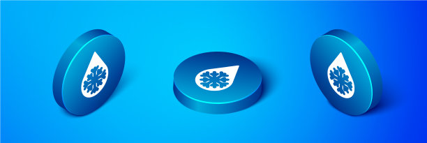 等距解冻图标隔离在蓝色图片下载