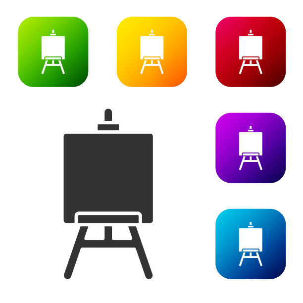 黑色的木画架或画板图标图片下载