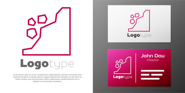 图标类型线滑坡图标孤立在白色图片下载