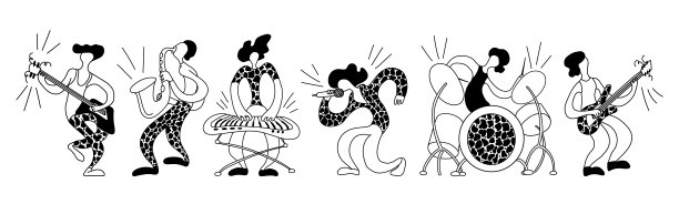 与音乐家的矢量插图图片下载