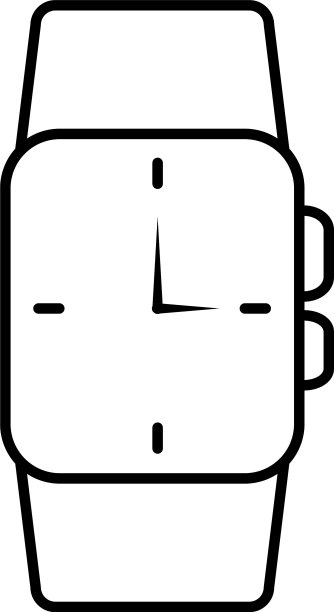 腕表图标线条风格图片下载