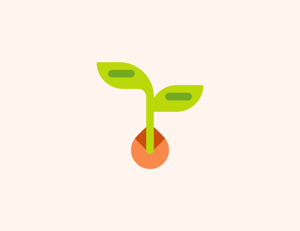 幼苗矢量图标。孤立的春芽，芽平彩色符号-向量图片下载