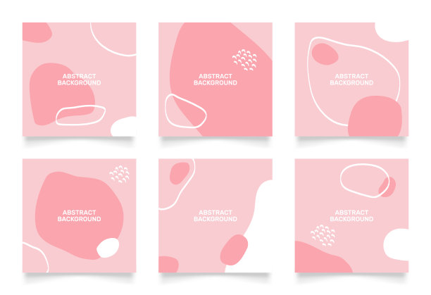 摘要背景设计的社交媒体故事feed帖子横幅。彩色的涂鸦形状手绘对象与文本的复制空间图片下载