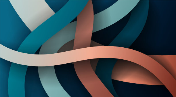 矢量设计重叠的波浪和不规则的线或丝带图片下载