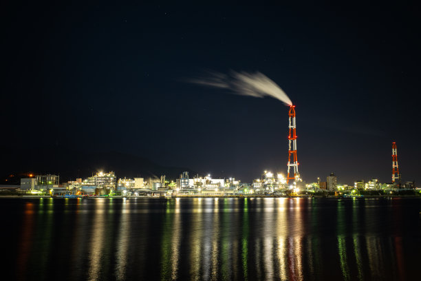 北九州工厂的夜景照片图片下载