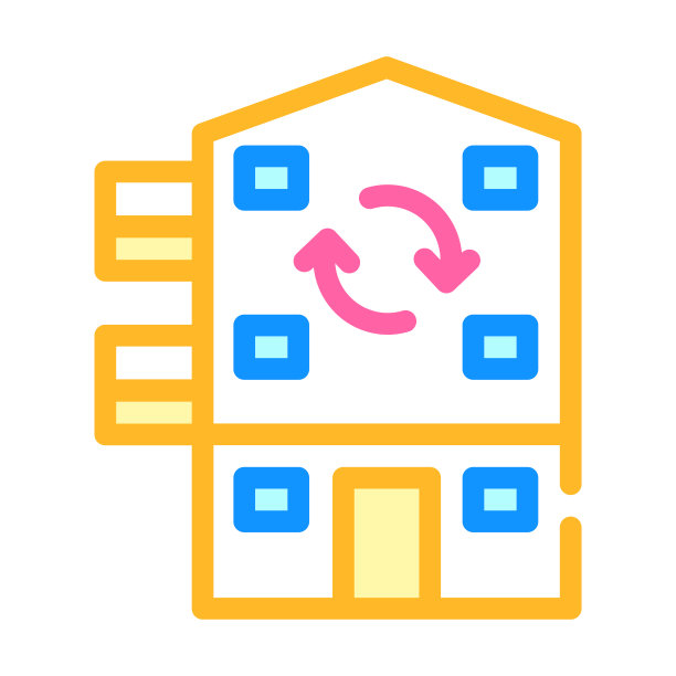 房子革新颜色图标矢量插图图片下载