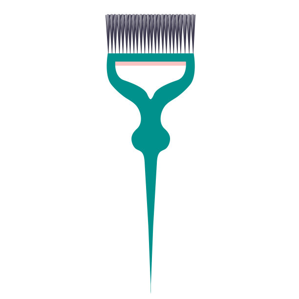 用于染发的化妆塑料刷。矢量插图上的白色背景图片下载