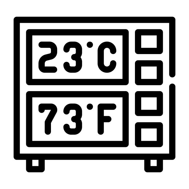 数字温度计线图标矢量插图图片下载