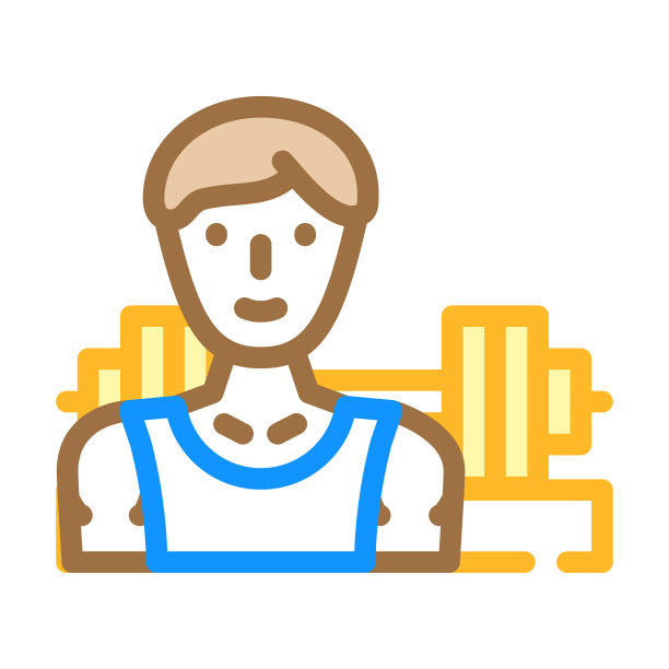 力量举重运动彩色图标矢量插图图片下载