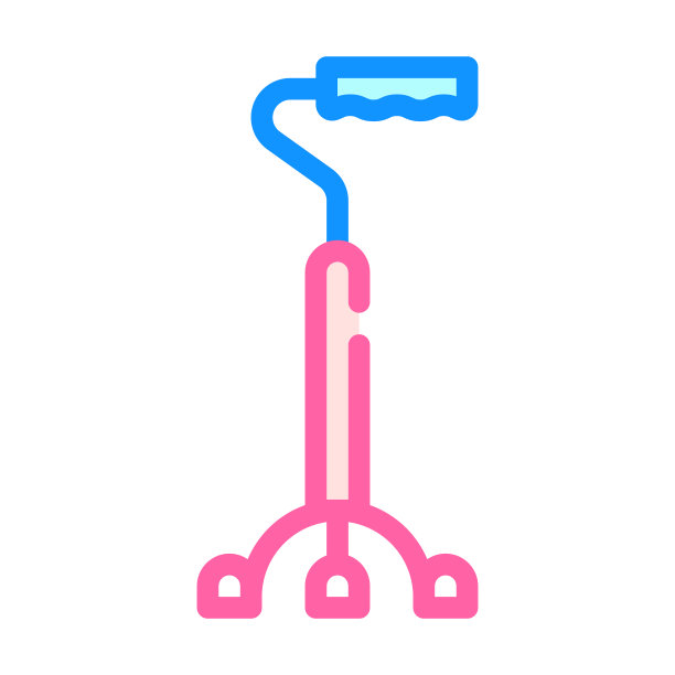 坚持为老年人颜色图标矢量插图图片下载