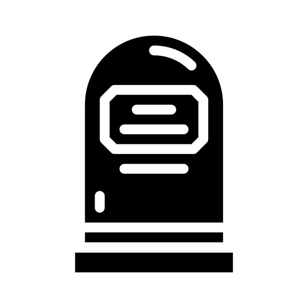 撕墓碑字形图标矢量插图图片下载