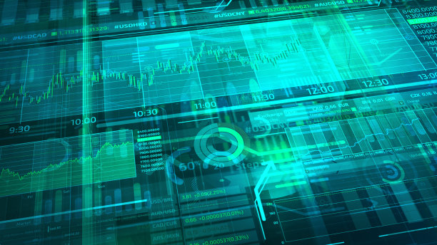 青色背景，有大量股票交易数据。图片下载