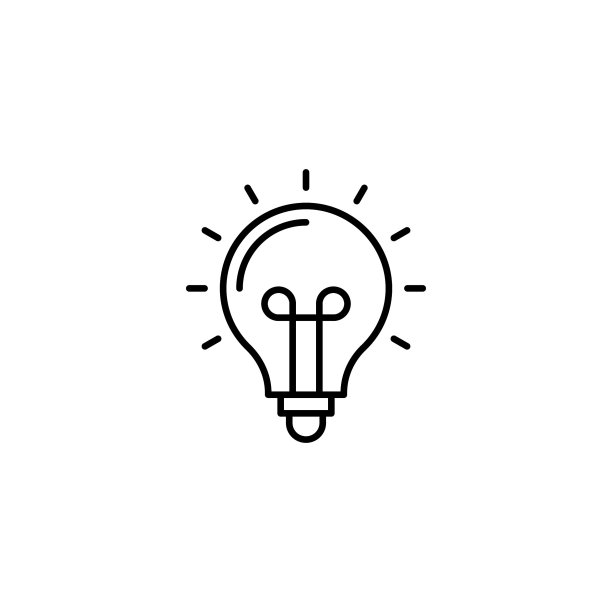 矢量灯泡创意图标。标志图片下载