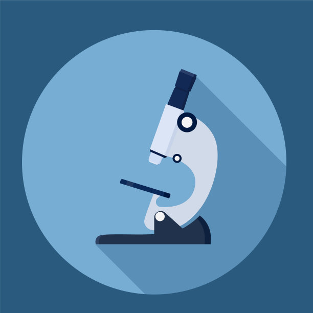 显微镜图标扁平圆形图标与长阴影图片下载