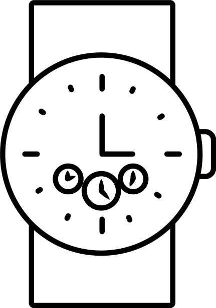 男性腕表图标线条风格图片下载