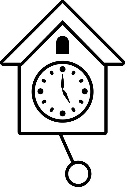 鸟笼时钟图标线条风格图片下载