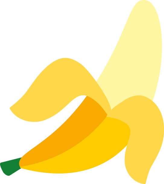 香蕉水果图标扁平化风格图片下载