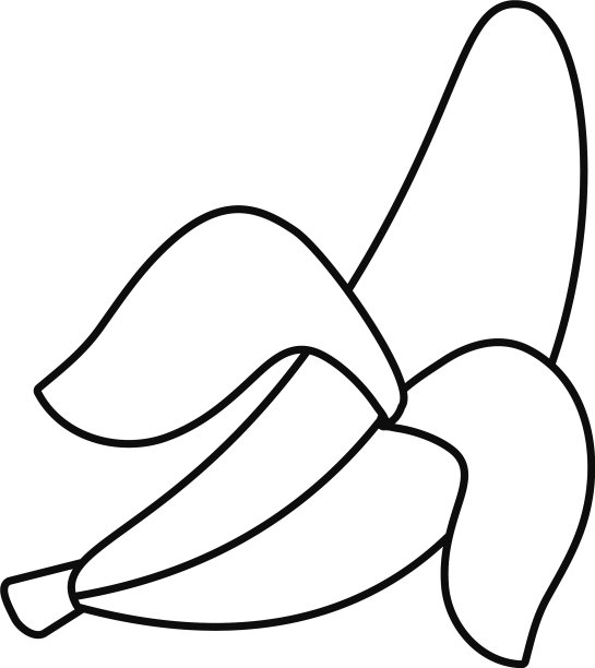 香蕉水果图标线条风格图片下载