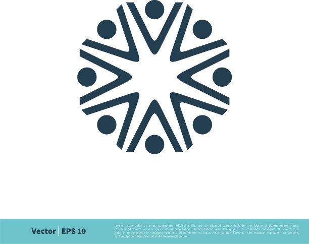 星形装饰圆图标标志模板设计图片下载