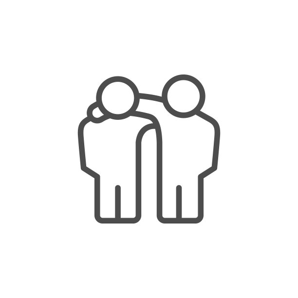 朋友拥抱线轮廓图标图片下载