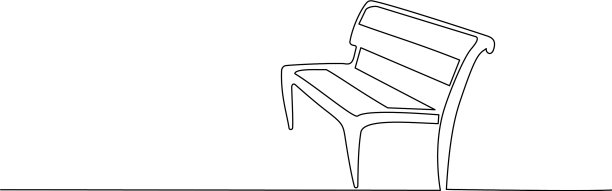 在公园木凳上画一条线图片下载