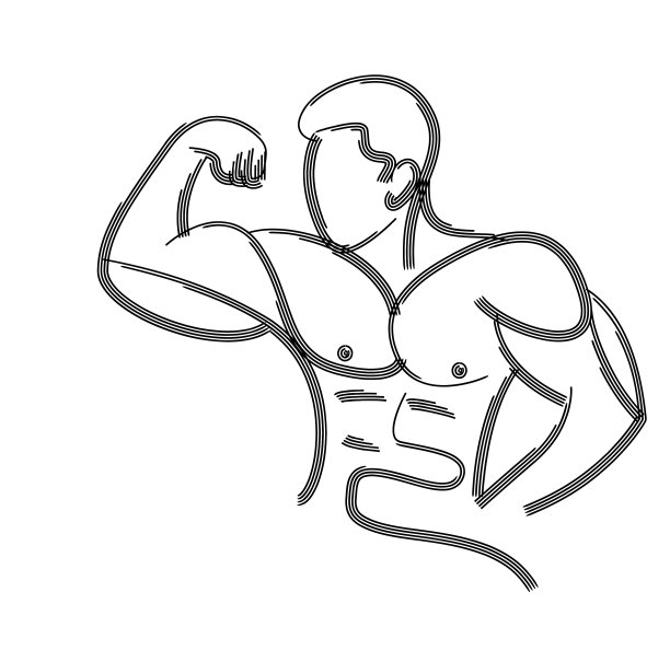 健身运动和活动线条美术绘画图片下载