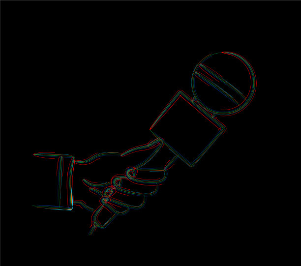 现场新闻模板与麦克风新闻图片下载