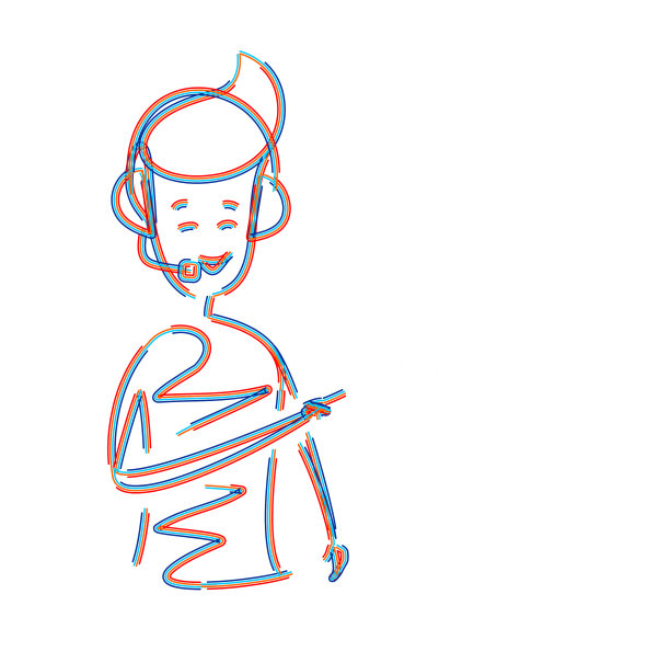 男人用手指指着顾客的手势图片下载