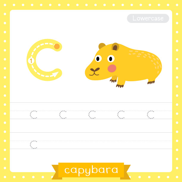 字母c小写跟踪练习工作表图片下载