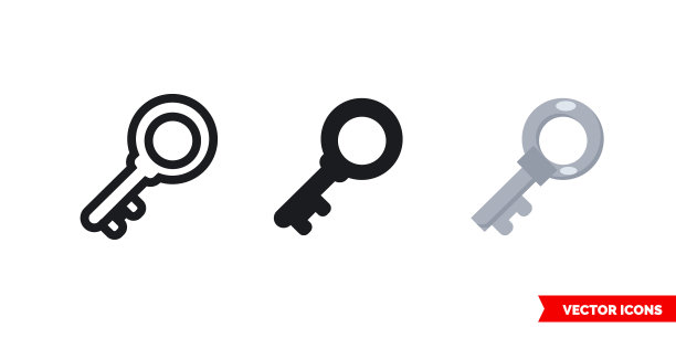 键图标3种类型孤立符号符号图片下载
