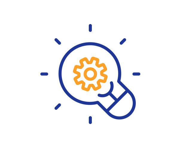 创新线图标灯泡与齿轮标志图片下载