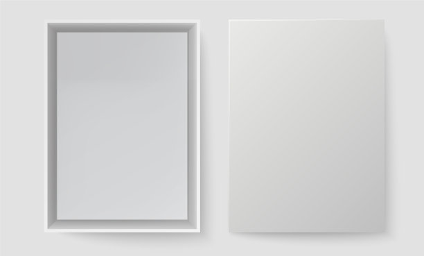 白盒顶视图打开包装盒模拟空图片下载