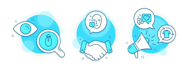 脸注意心和换衣服图标集图片下载