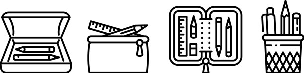 铅笔盒图标设置轮廓样式图片下载