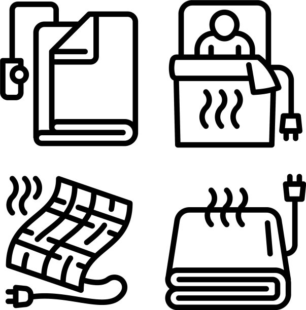 电热毯图标设置轮廓样式图片下载