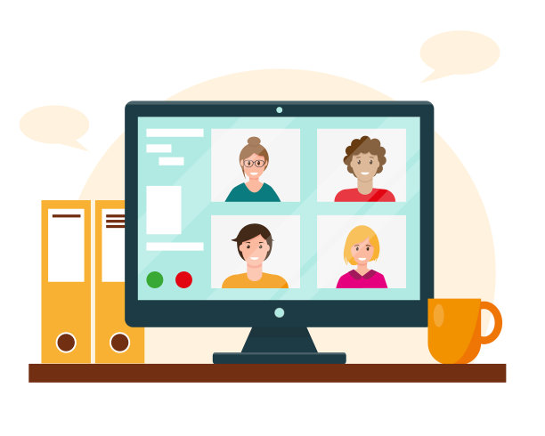 电脑屏幕上的视频会议图片下载