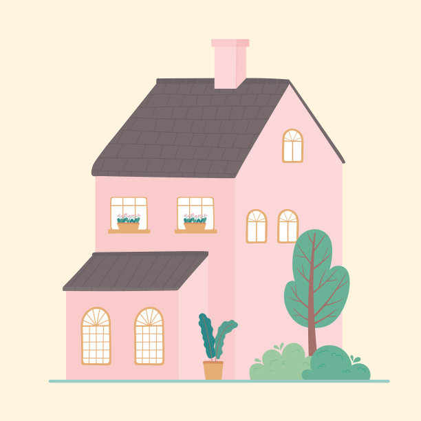 多层住宅住宅花园正面视图图片下载