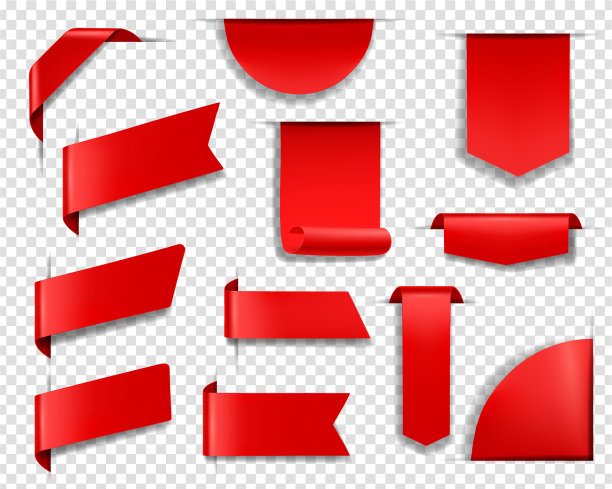 红色标签，标签和横幅设置图片下载