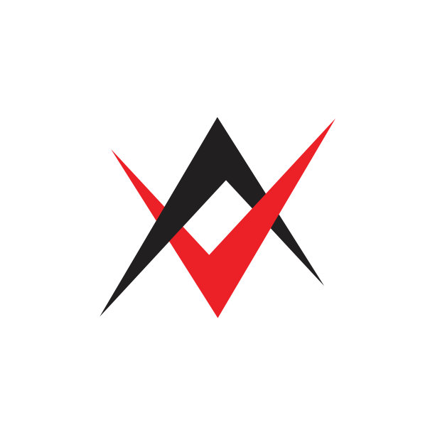 箭头相连的彩色字母AV Logo图片下载