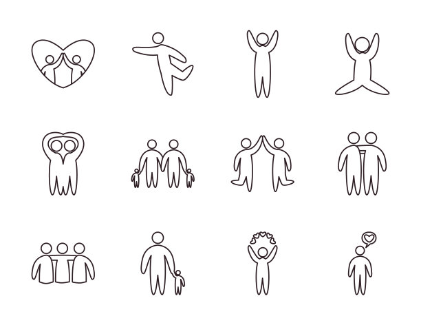 朋友线风格图标集设计图片下载