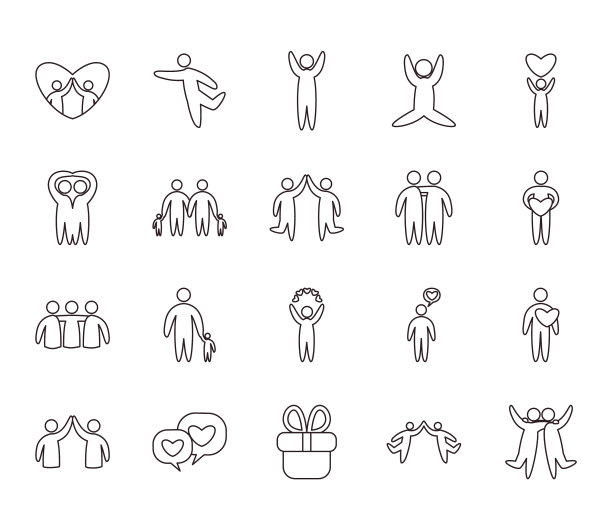 朋友线风格图标集设计图片下载