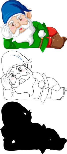 侏儒在gerdener服装的颜色和轮廓图片下载