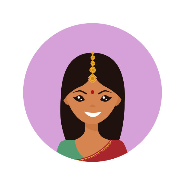 用户图标印度年轻女子在平风格图片下载