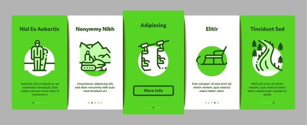 滑雪度假度假元素图标集图片下载