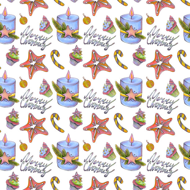 儿童卡通风格的孩子墙纸图案，在白色的背景元素新年，圣诞节，粉蓝色的颜色手绘可爱精致的装饰图片下载