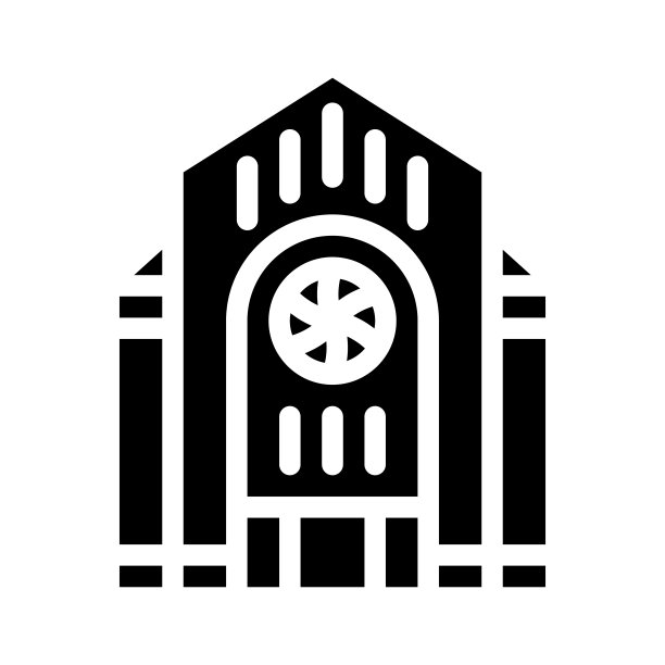 犹太教堂，纽约字形图标矢量插图图片下载