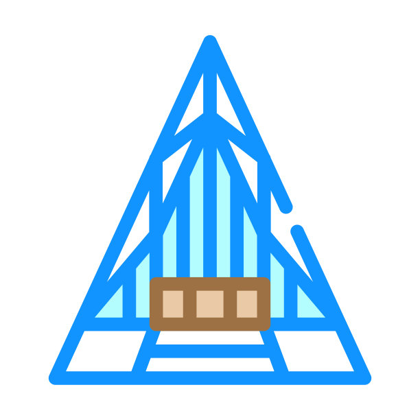 美国空军学院学员教堂彩色图标矢量插图图片下载